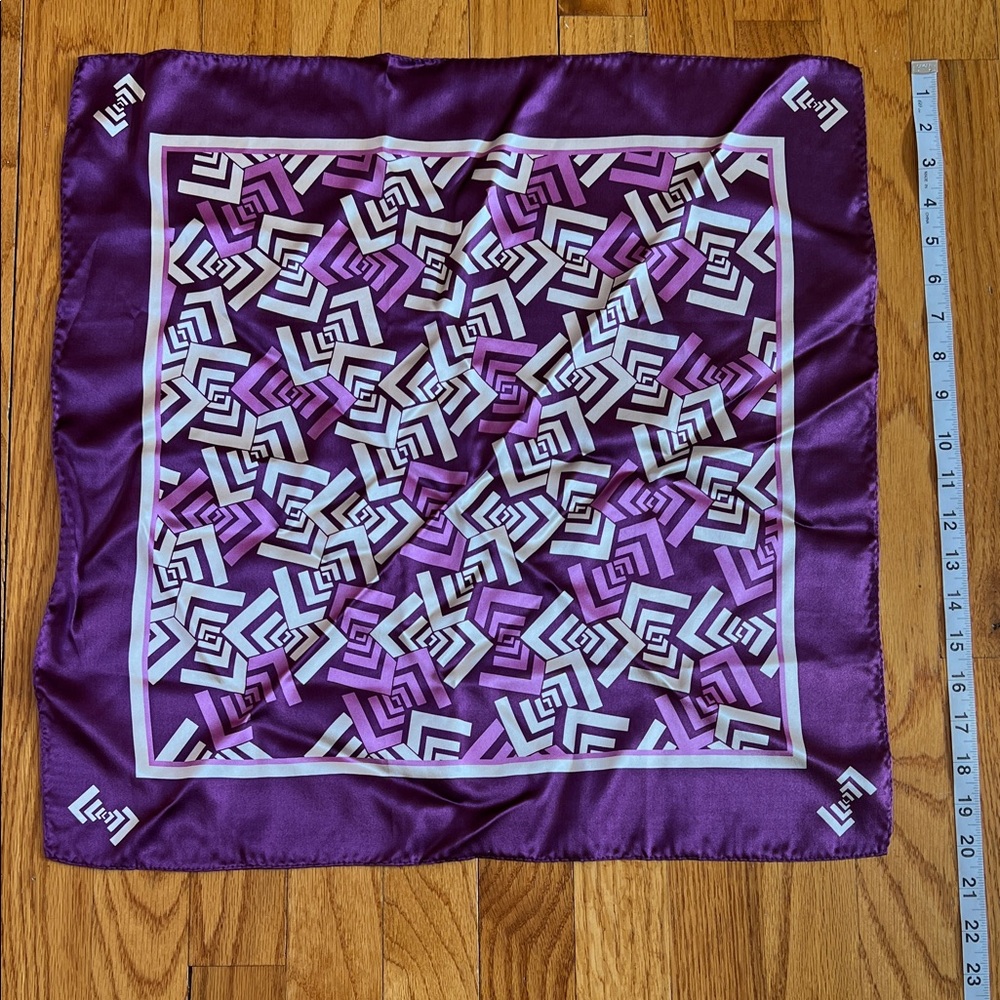 Geometric Purple Silk Scarf